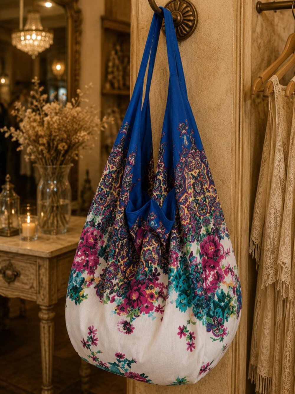 Handcrafted Floral Pattern Boho Bag
